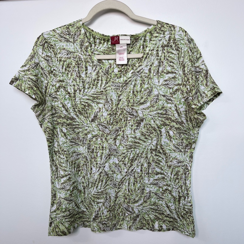 JM Collection Textured T Shirt Size Large Petite